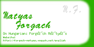 matyas forgach business card